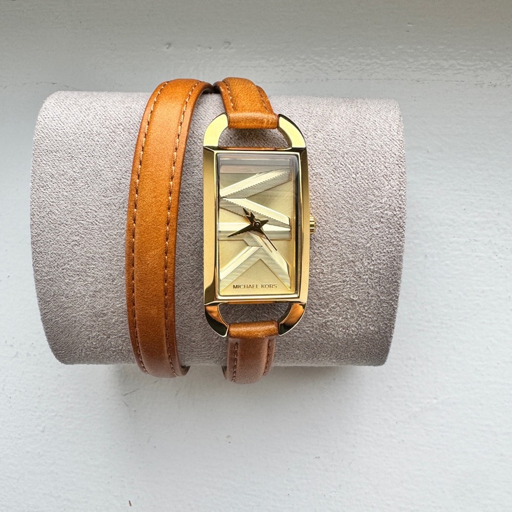 Michael Kors Gold and Brown Wrap Watch